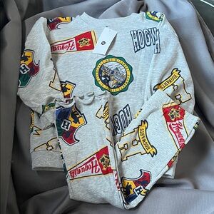 Kids / Girls Toddler Hogwarts Themed Gray Sweatshirt & legging  Set